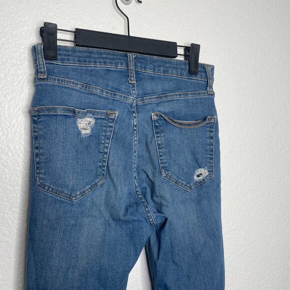 Topshop Womens Jacket Size 28 Jamie Medium Wash Distressed Denim Blue - Picture 13 of 15